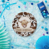 Assiettes En Carton Brown Highland Cow Cow Imprimer Anniversaire (Fête)