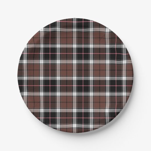 Assiettes En Carton Brown Plaid (Devant)