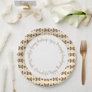 Assiettes En Carton Brown rouillé avec Motif