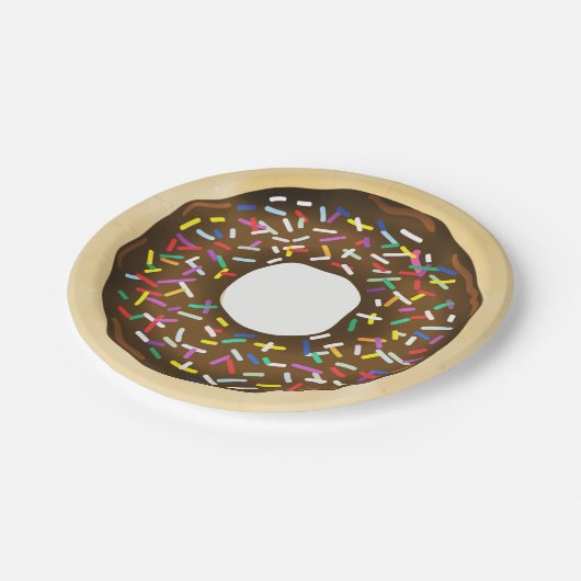 Assiettes En Carton Brown Saupoudrer de chocolat beignets fête d'anniv (Angle)