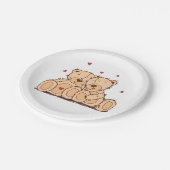 Assiettes En Carton Brown Teddy Bear Love Mariage Fête des mariées (Angle)