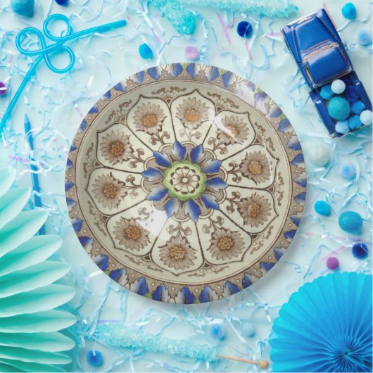 Assiettes En Carton Brownfield Chypre 19C polychrome 9" plaque à (Fête)