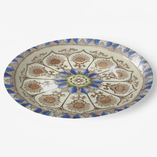 Assiettes En Carton Brownfield Chypre 19C polychrome 9" plaque à (Angle)