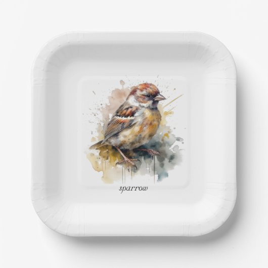 Assiettes En Carton Bruant rustique, personnalisé (Recto)