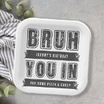 Assiettes En Carton Bruh, Tu Es Dans ? Ado de la fête de la piscine<br><div class="desc">Bruh,  Tu Es Dans ? Ado de la fête de piscine Boy Plaques de papier d'anniversaire</div>