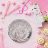 Assiettes En Carton Brun blanc Rose Glam Fête des mariées moderne en m (Fête)