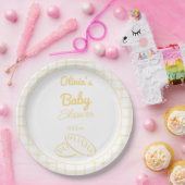 Assiettes En Carton Brun dans la main du four tiré Baby shower neutre (Fête)