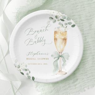 Assiettes En Carton Brunch au Champagne à l'Eucalyptus & Shower de Mar