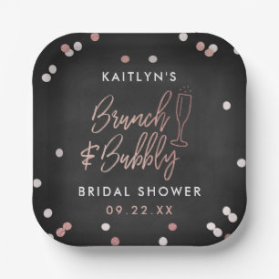 Assiettes En Carton Brunch & Bubbly Confetti Enterrement de Vie de Jeu