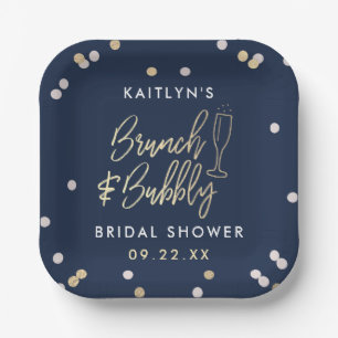 Assiettes En Carton Brunch & Bubbly Confetti Enterrement de Vie de Jeu