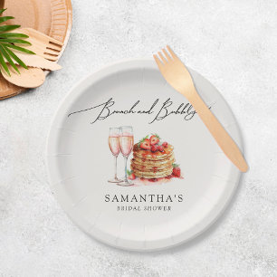 Assiettes En Carton Brunch & Bubbly Elegant Pancake Fête des mariées r