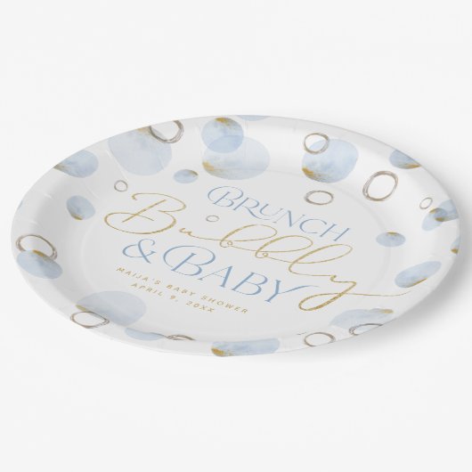 Assiettes En Carton Brunch Bubbly et Plaques de papier Baby shower (Angle)