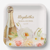 Assiettes En Carton Brunch & Bubbly Fête des mariées florale (Recto)