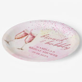 Assiettes En Carton Brunch Champagne Rose Et Fête des mariées Bubble (Angle)