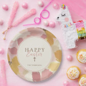 Assiettes En Carton Brunch de Pâques moderne rose floral (Fête)