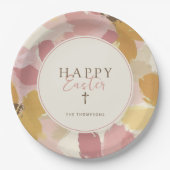 Assiettes En Carton Brunch de Pâques moderne rose floral (Devant)