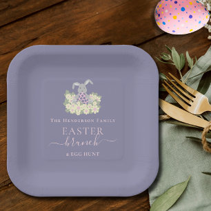 Assiettes En Carton Brunch de Pâques personnalisé et chasse aux œufs V