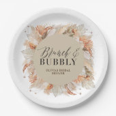 Assiettes En Carton brunch et bubbly Bridal douche pampas herbe (Devant)