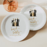 Assiettes En Carton Brunch et Bubbly Champagne Anniversaire Brunch<br><div class="desc">Ce sont Brunch et Bubbly Black Gold Champagne Anniversaire Brunch Party Plaques papier!</div>