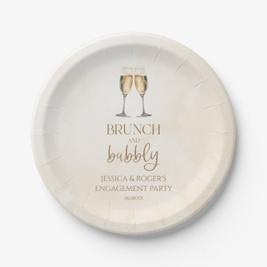Assiettes En Carton Brunch et Bubbly Engagement Party Brunch (Devant)
