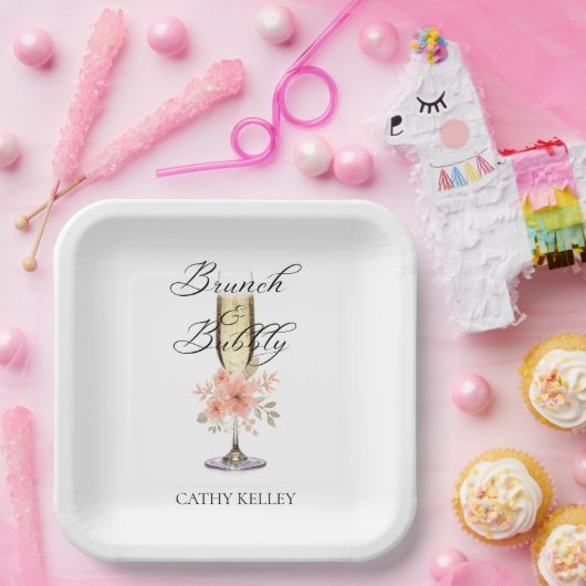 Assiettes En Carton Brunch et Bubbly Enterrement de Vie de Jeune Fille (Fête)