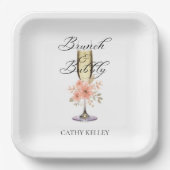 Assiettes En Carton Brunch et Bubbly Enterrement de Vie de Jeune Fille (Recto)