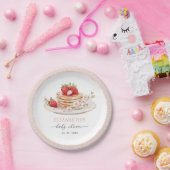 Assiettes En Carton Brunch pour bébé fraise rose (Fête)