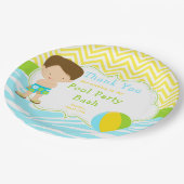 Assiettes En Carton Brunette Hair Pool Party Bash Party (Angle)