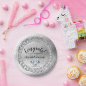 Assiettes En Carton Brush Silver Diamond (Fête)