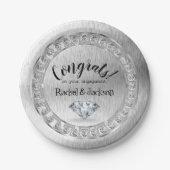 Assiettes En Carton Brush Silver Diamond (Devant)