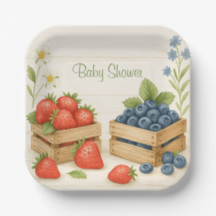 Assiettes En Carton Bry Sweet Rustique Baby shower plaque de papier