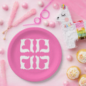 Assiettes En Carton Bubblegum Coeurs rose et blanc (Fête)