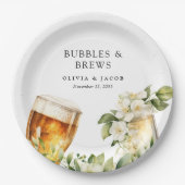 Assiettes En Carton Bubbles and Brews Shower de Couple (Devant)
