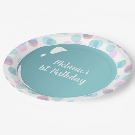 Assiettes En Carton Bubbles Anniversaire Pop Populations Plates amusan (Angle)