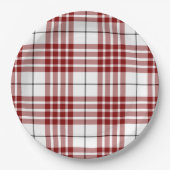 Assiettes En Carton Buchanan tartan rouge blanc plaid (Devant)
