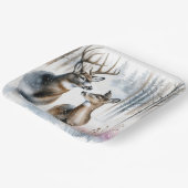 Assiettes En Carton Buck and Doe In Winter Woods (Angulaire)