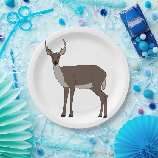 Assiettes En Carton Buck Deer Animal (Fête)