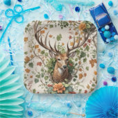 Assiettes En Carton Buck Deer Dans Les Fleurs D'Automne (Fête)