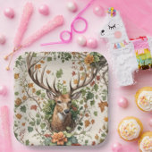Assiettes En Carton Buck Deer Dans Les Fleurs D'Automne (Fête)