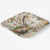 Assiettes En Carton Buck Deer Dans Les Fleurs D'Automne (Angulaire)