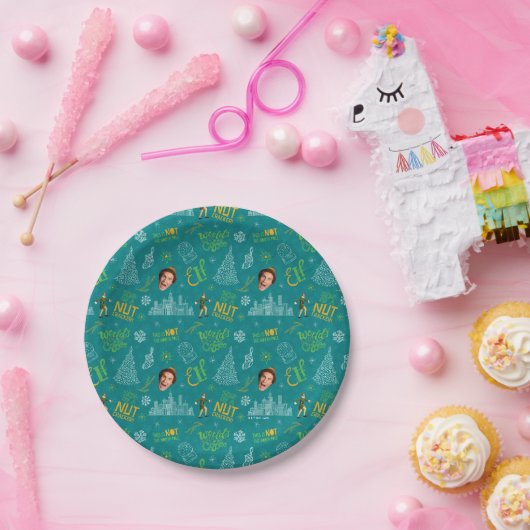 Assiettes En Carton Buddy le Motif de devis Turquoise Elf (Fête)