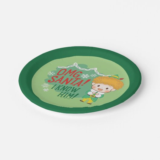 Assiettes En Carton Buddy l'Elf OMG Père Noël ! Je Le Connais ! (Angle)