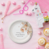 Assiettes En Carton budget bohème pampas herbe mariage mariage papier  (Fête)