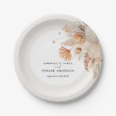 Assiettes En Carton budget bohème pampas herbe mariage mariage papier  (Devant)