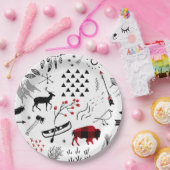 Assiettes En Carton Buffalo Adventures Black and Red Plaid ID599 (Fête)