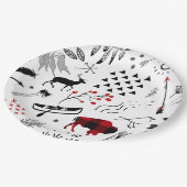 Assiettes En Carton Buffalo Adventures Black and Red Plaid ID599 (Angle)