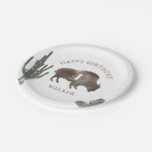 Assiettes En Carton Buffalo Bison Desert Cactus Ranch Western Annivers (Angle)