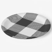 Assiettes En Carton Buffalo Check Carrés blancs et noirs Plaid Big (Angle)