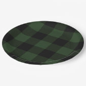 Assiettes En Carton Buffalo Check Celtic Green et Black Symétrie (Angle)