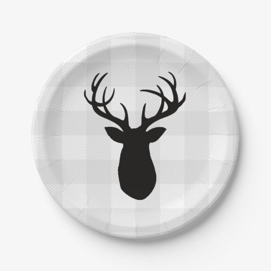 Assiettes En Carton Buffalo Check Deer Wilderness Cabine (Devant)